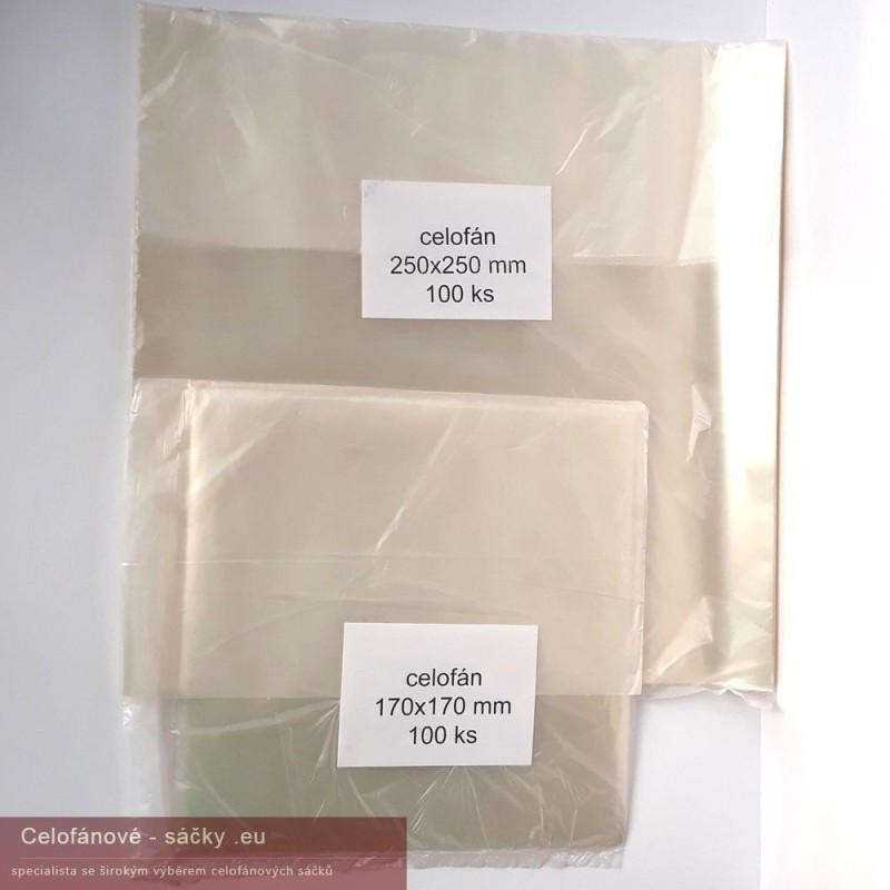 Celofánový arch, přířez - pravý celofán!! (celulózní buničina), balení po 100ks