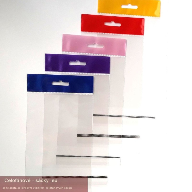 PP Celofánový sáček plochý s eurozávěsem a klopou s opakovaně lepící páskou, balení 100ks