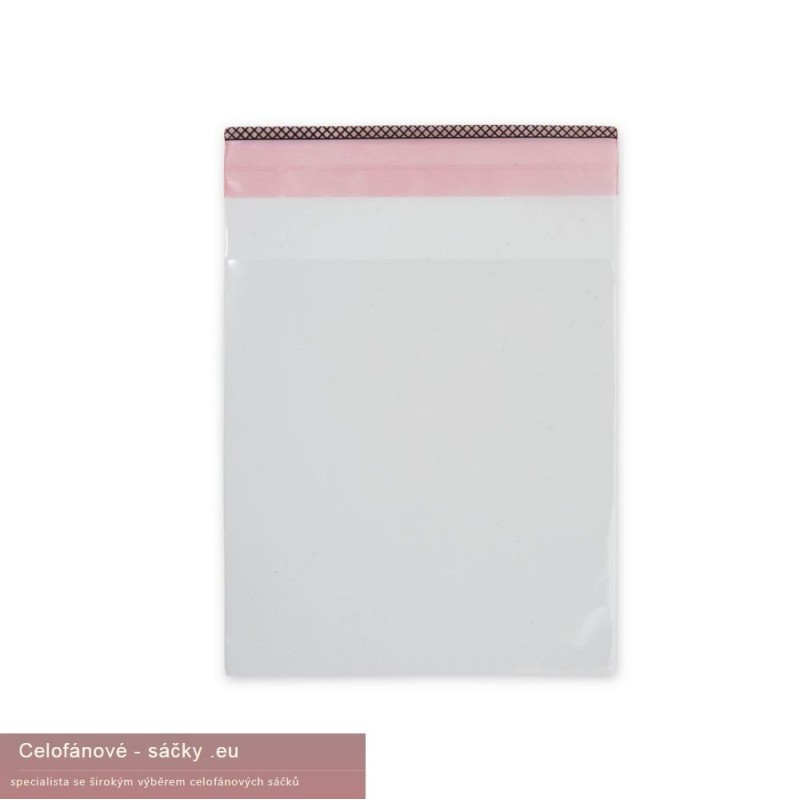 PP Celofánový sáček plochý s klopou a opakovaně lepící páskou, balení 100ks