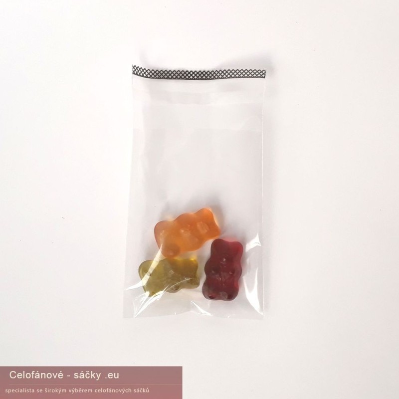 PP Celofánový sáček plochý s klopou a opakovaně lepící páskou, balení 100ks