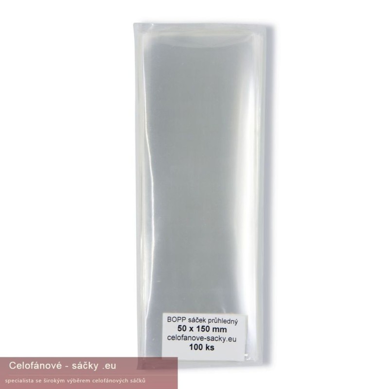 PP Celofánový sáček plochý, průhledný, balení 100ks